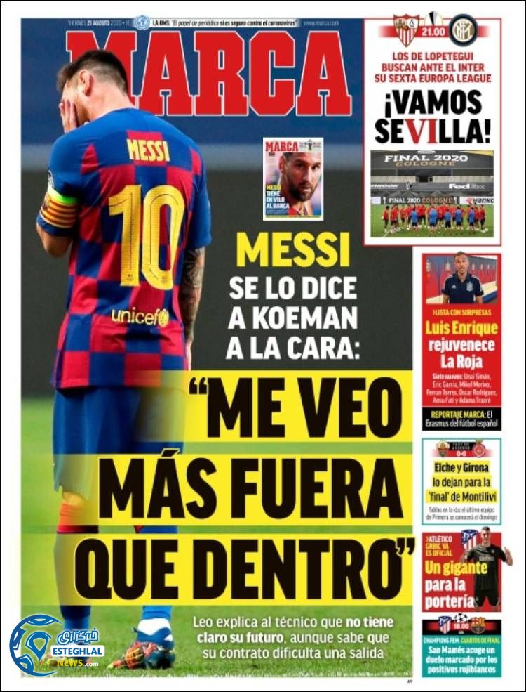 روزنامه ورزشی مارکا جمعه 31 مرداد 1399