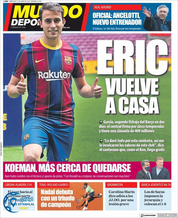 روزنامه ورزشی موندو دپورتیوو چهارشنبه 12 خرداد 1400