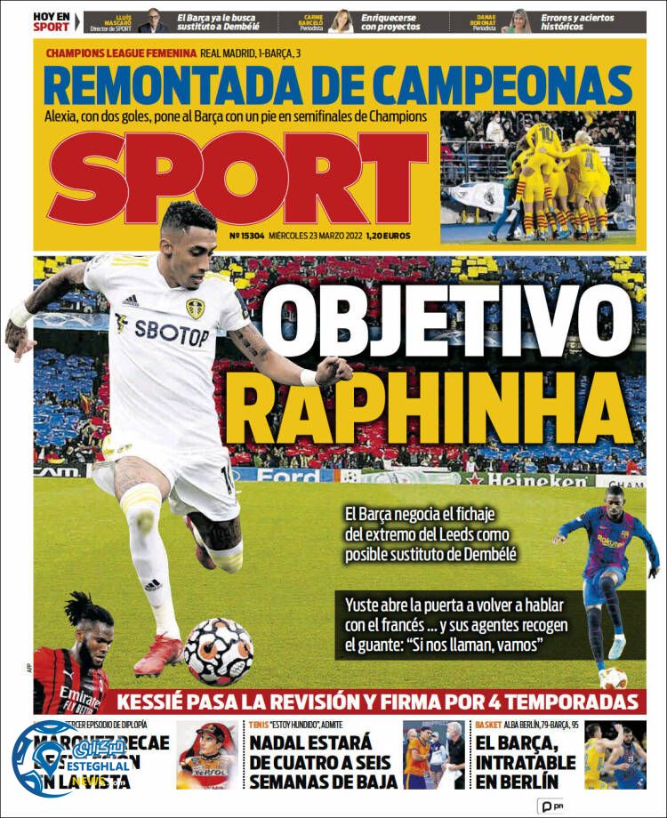 روزنامه ورزشی اسپورت چهارشنبه 3 فروردین 1401