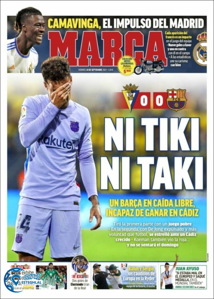 روزنامه ورزشی مارکا جمعه 2 مهر 1400