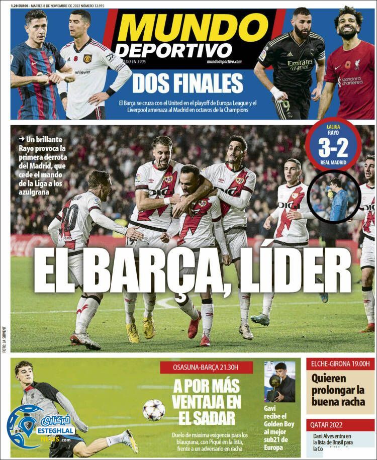 روزنامه ورزشی موندو دپورتیوو سه شنبه 17 آبان 1401 