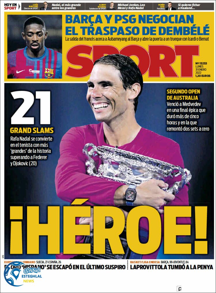 روزنامه ورزشی اسپورت دوشنبه 11 بهمن 1400