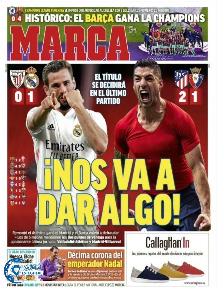 روزنامه ورزشی مارکا دوشنبه 27 اردیبهشت 1400