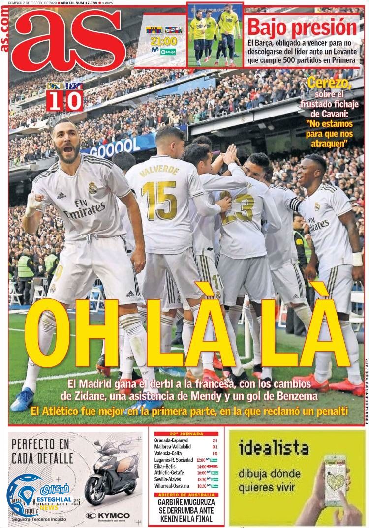 روزنامه ورزشی آاس یکشنبه 13 بهمن 1398