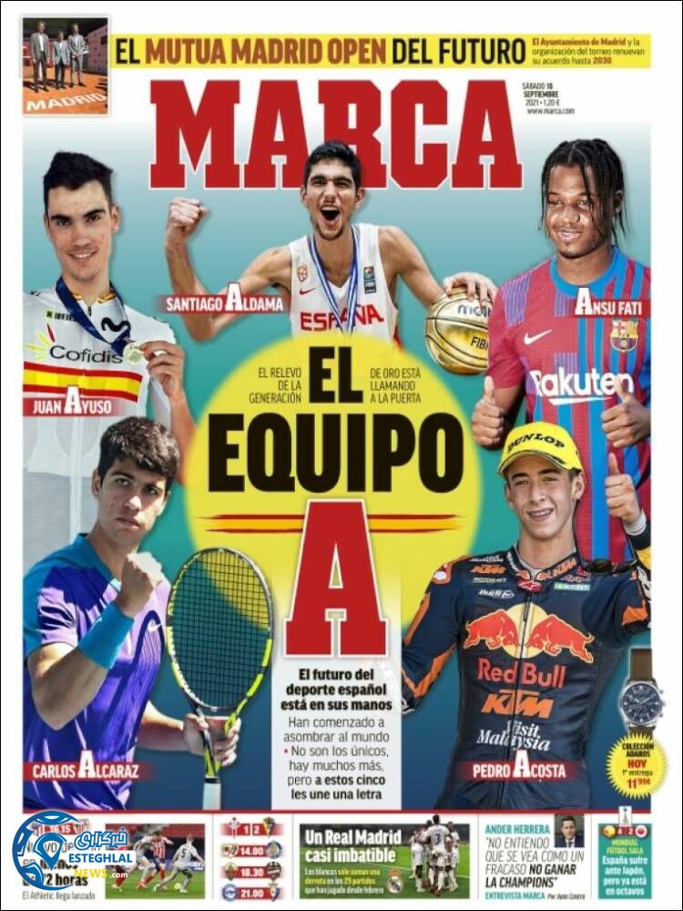 روزنامه ورزشی مارکا شنبه 27 شهریور 1400