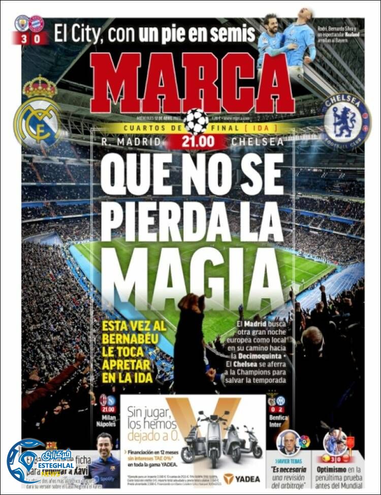 روزنامه ورزشی مارکا چهارشنبه 23 فروردین 1402 