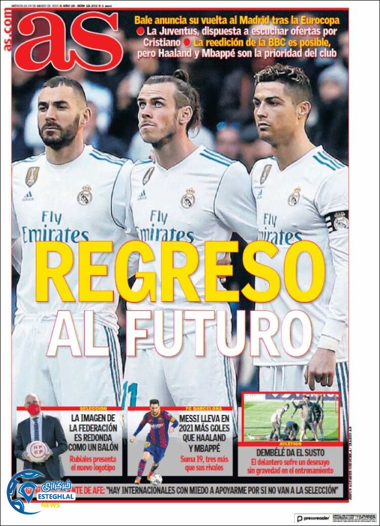 روزنامه ورزشی آاس چهارشنبه 4 فروردین 1400