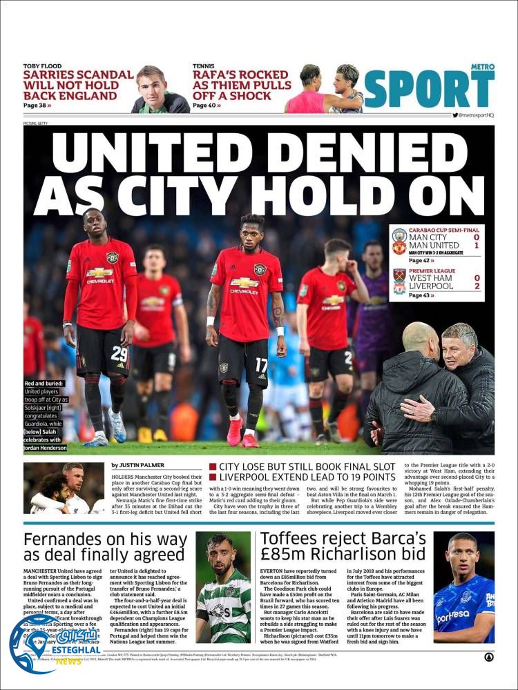 روزنامه ورزشی مترو اسپورت پنجشنبه 10 بهمن 1398