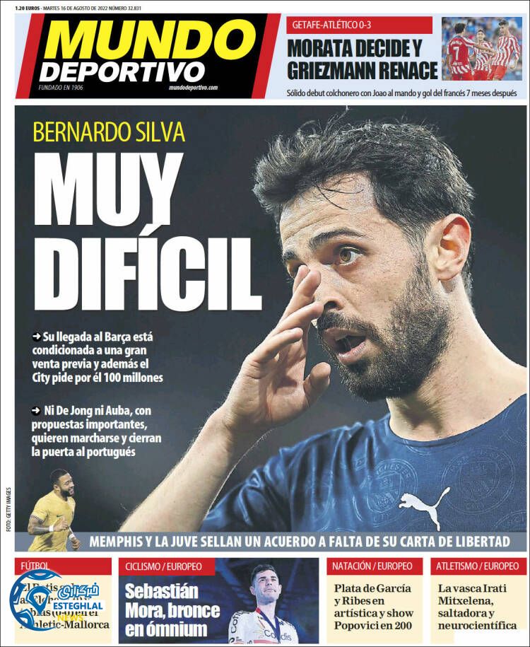 روزنامه ورزشی موندو دپورتیوو سه شنبه 25 مرداد 1401