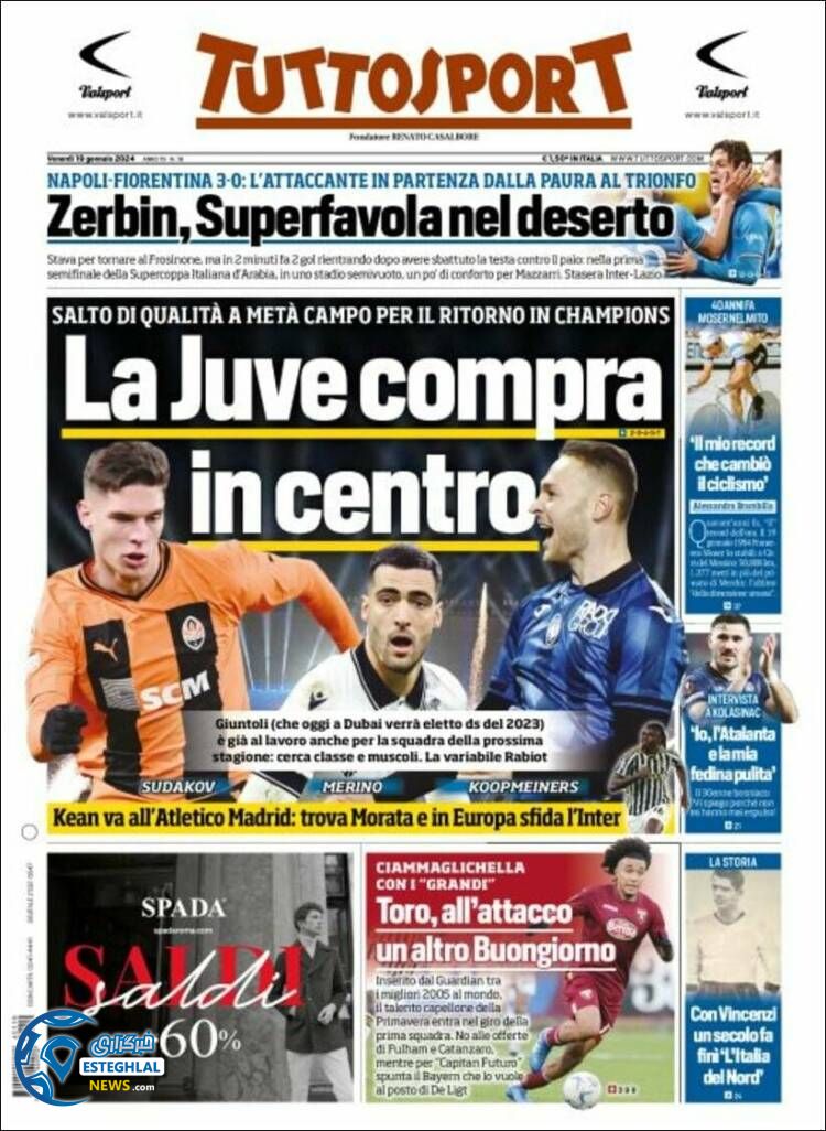 روزنامه ورزشی توتو اسپورت جمعه 29 دی 1402 