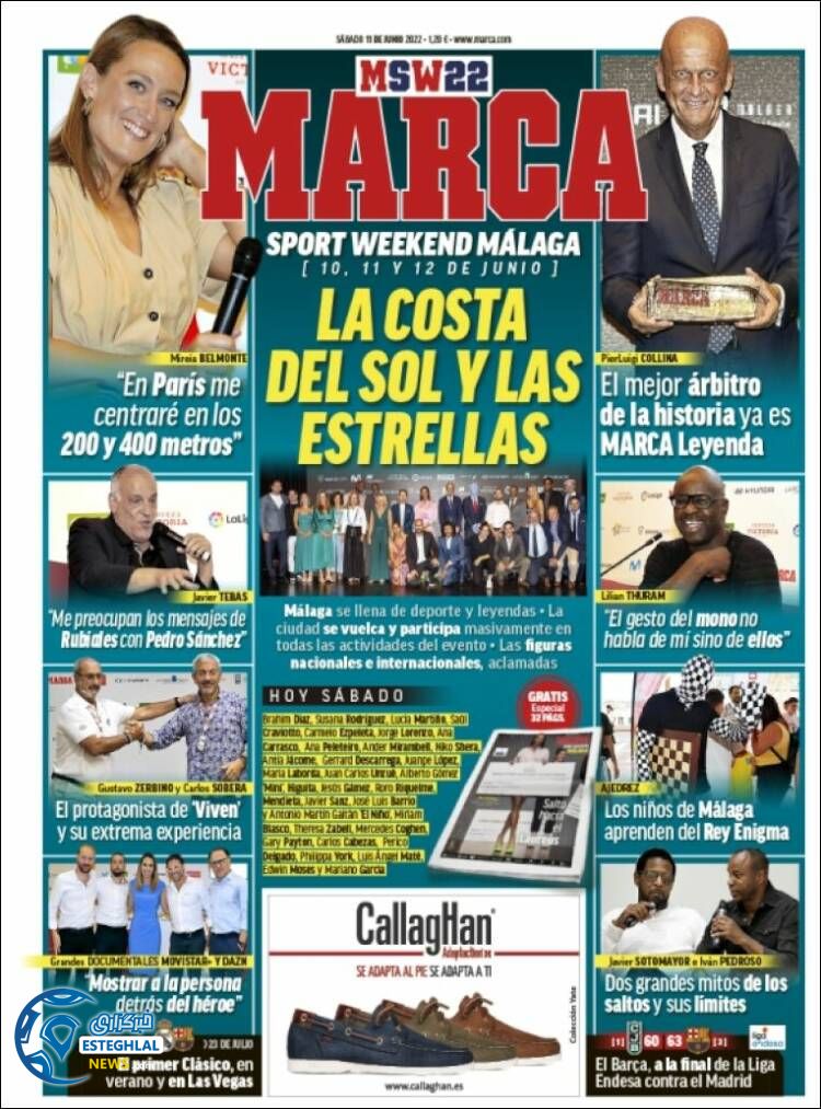 روزنامه ورزشی مارکا شنبه 21 خرداد 1401