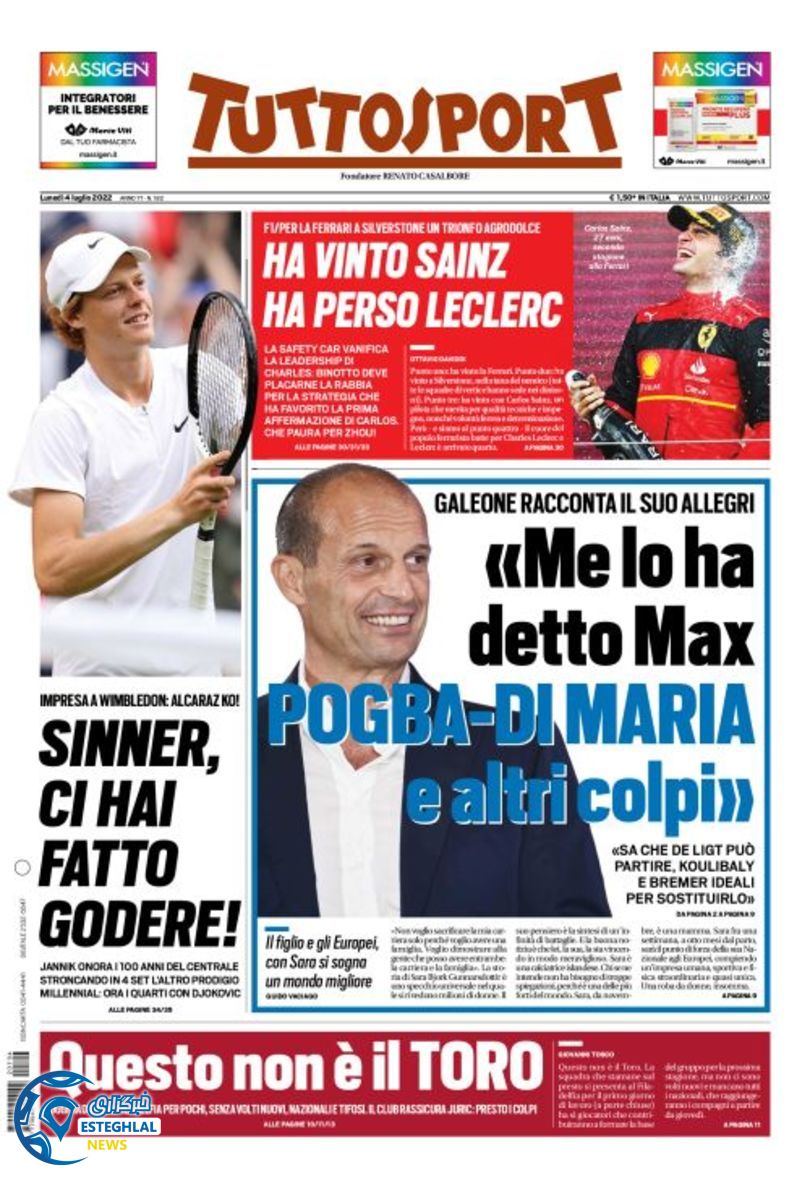 روزنامه ورزشی توتو اسپورت دوشنبه 13 تیر 1401