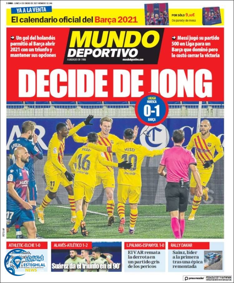 روزنامه ورزشی موندو دپورتیوو دوشنبه 15 دی 1399