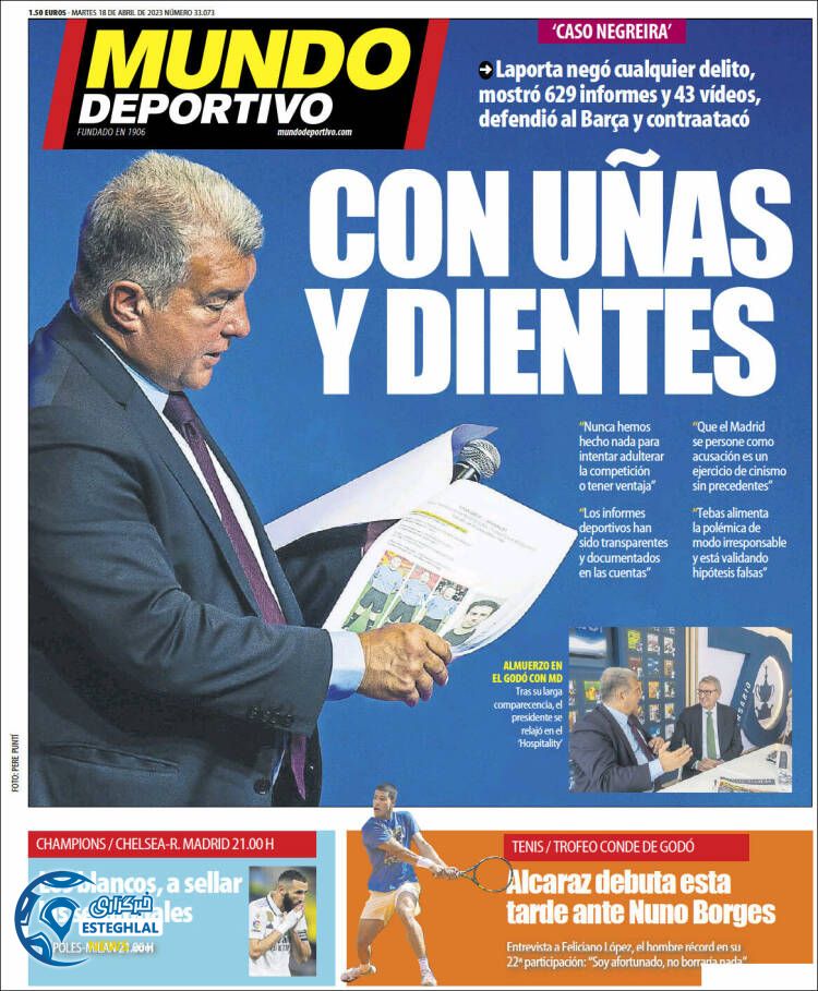 روزنامه ورزشی موتدو دپویتیوو سه شنبه 29 فروردین 1402 