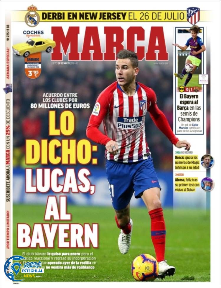 روزنامه ورزشی مارکا پنجشنبه 8 فروردین 1398