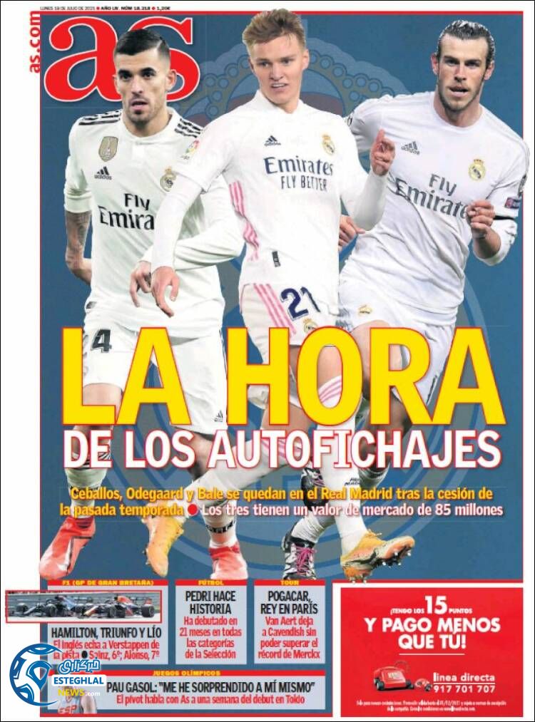 روزنامه ورزشی آ اس دوشنبه 28 تیر 1400