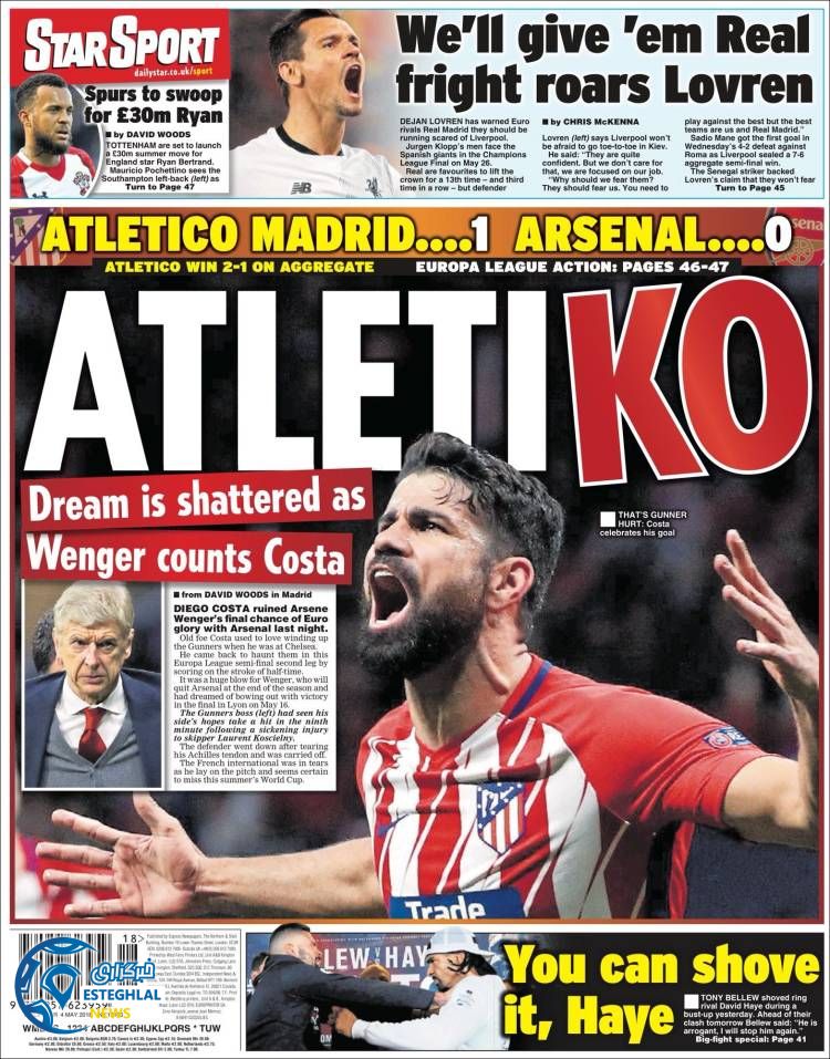 روزنامه ورزشی استار اسپورت جمعه 14 اردیبهشت 1397