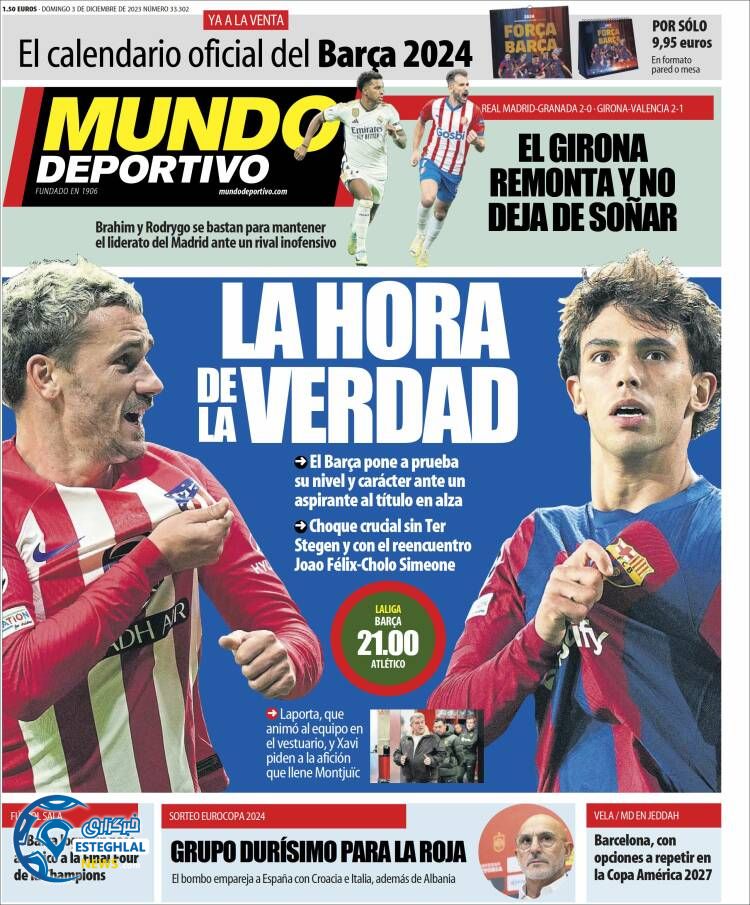 روزنامه ورزشی موندو دپورتیوو یکشنبه 12 آذر 1402 