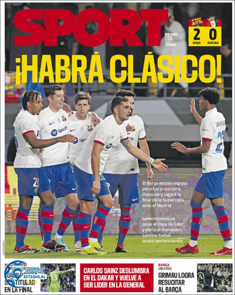 روزنامه ورزشی اسپورت جمعه 22 دی 1402 