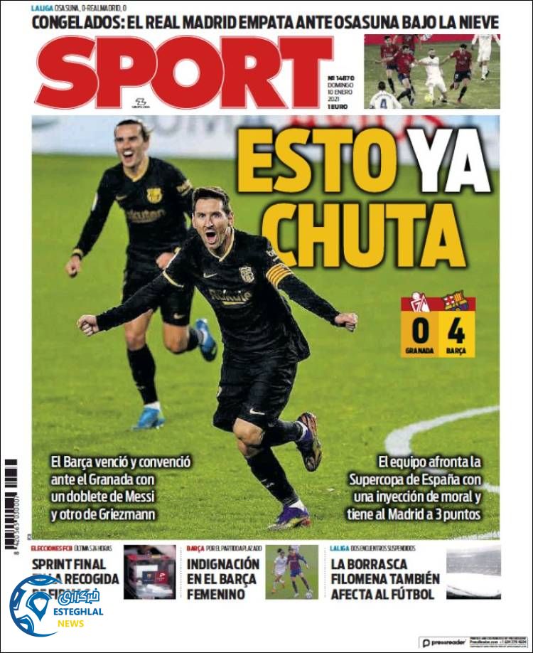 روزنامه ورزشی اسپورت یکشنبه 21 دی 1399