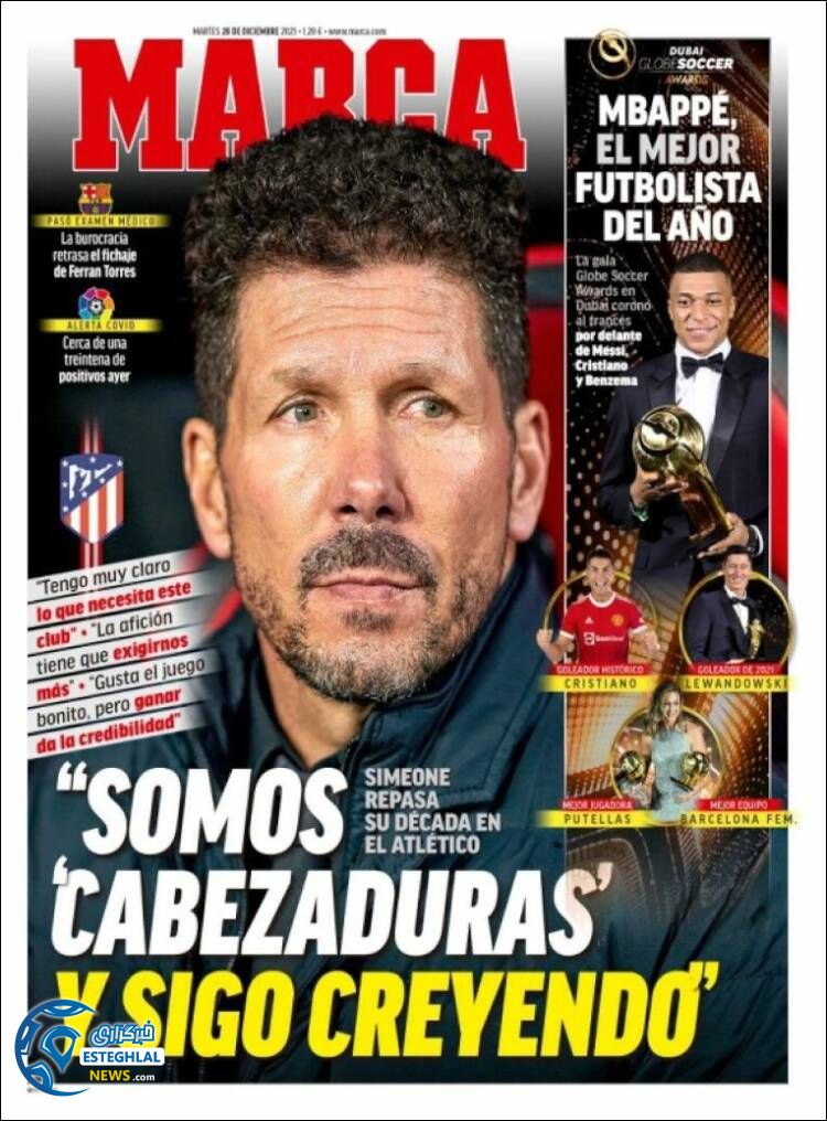 روزنامه ورزشی مارکا سه شنبه 7 دی 1400