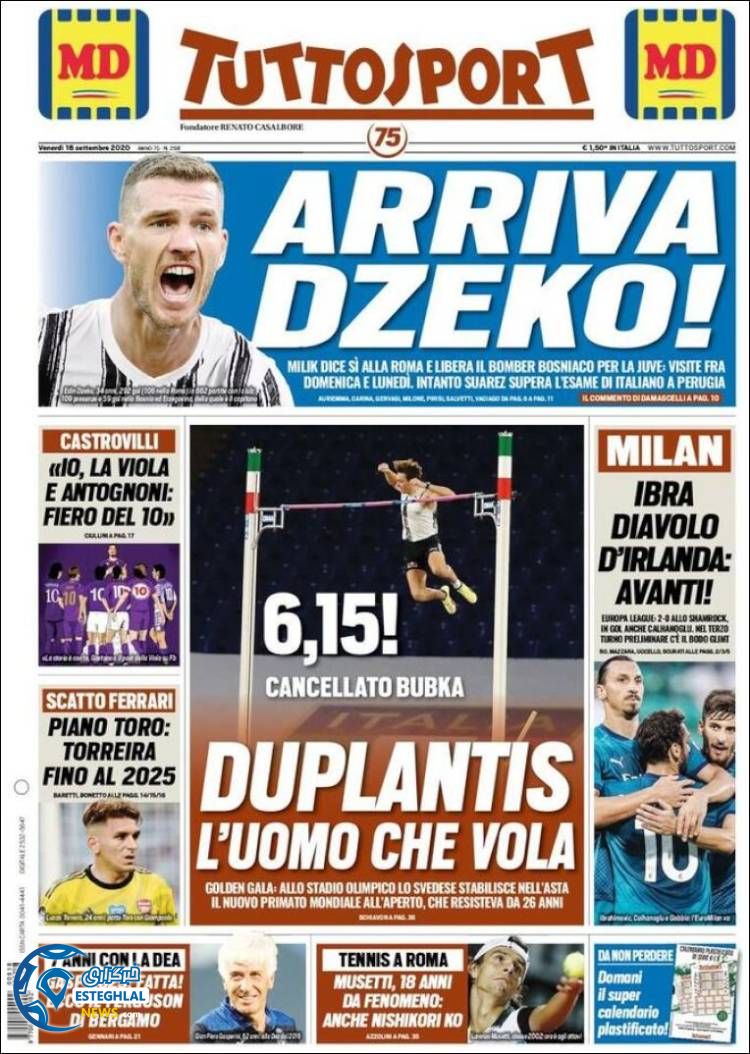 روزنامه ورزشی گاتزتا دلو اسپورت جمعه 28 شهریور 1399