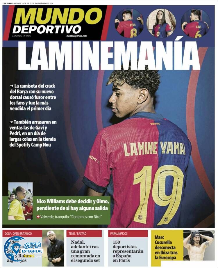 روزنامه  ورزشی موندو دپورتیوو جمعه 29 تیر 1403 