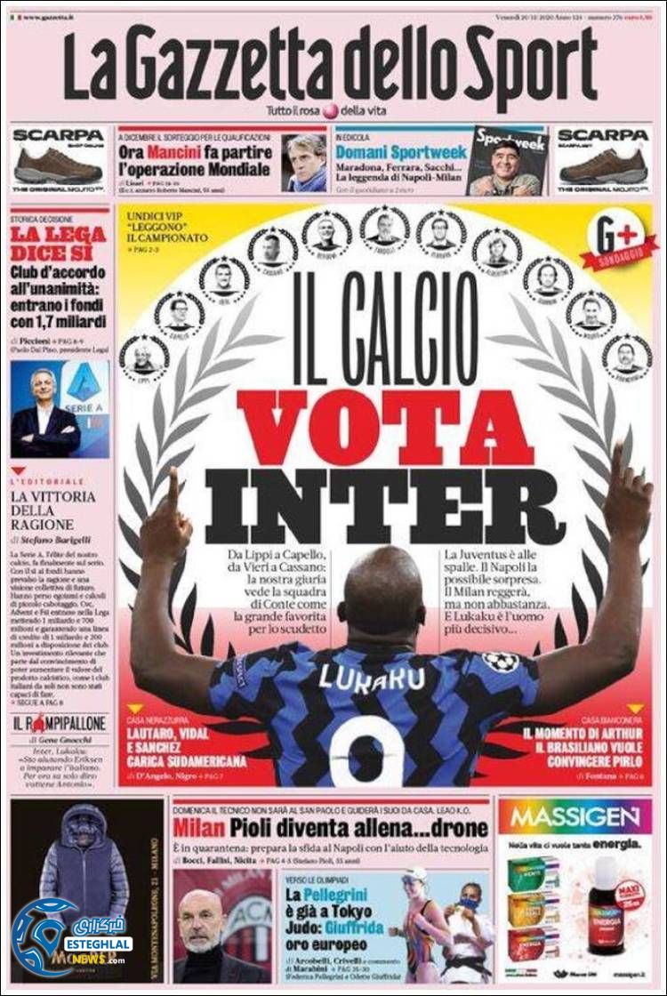 روزنامه ورزشی گاتزتا دلو اسپورت جمعه 30 آبان 1399