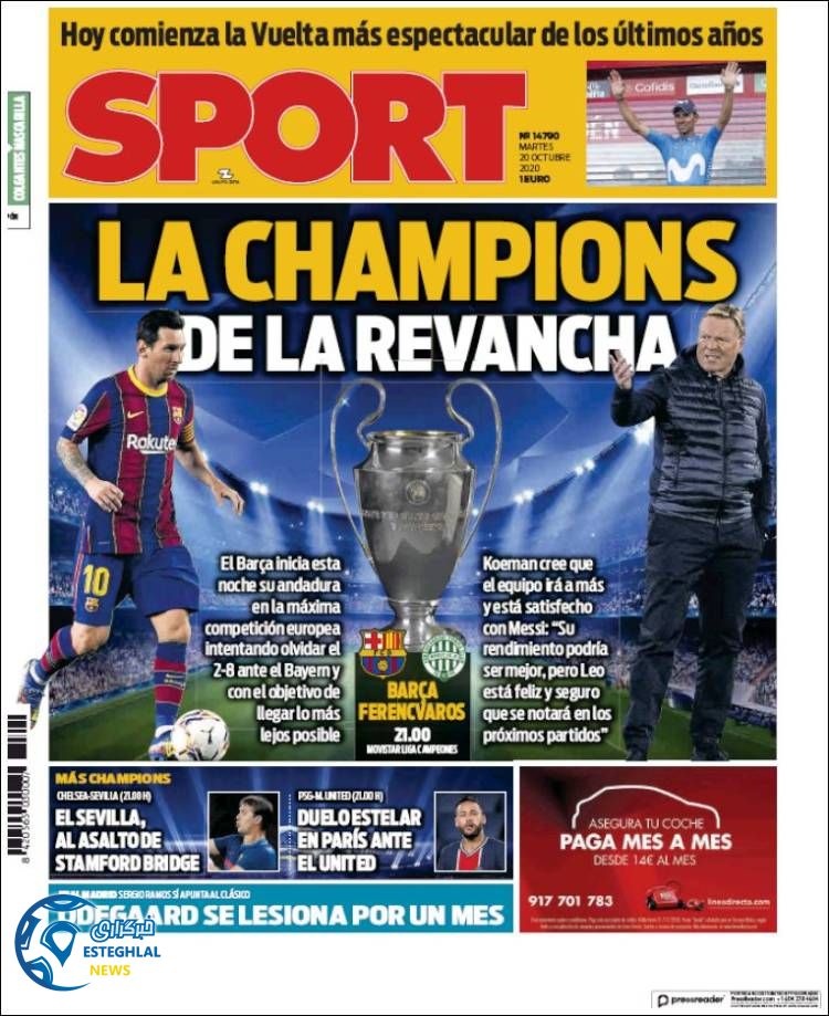 روزنامه ورزشی اسپورت سه شنبه 29 مهر 1399