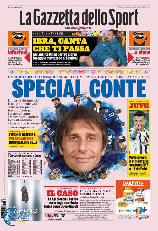 روزنامه ورزشی گاتزتا دلو اسپورت سه شنبه 12 اسفند 1399