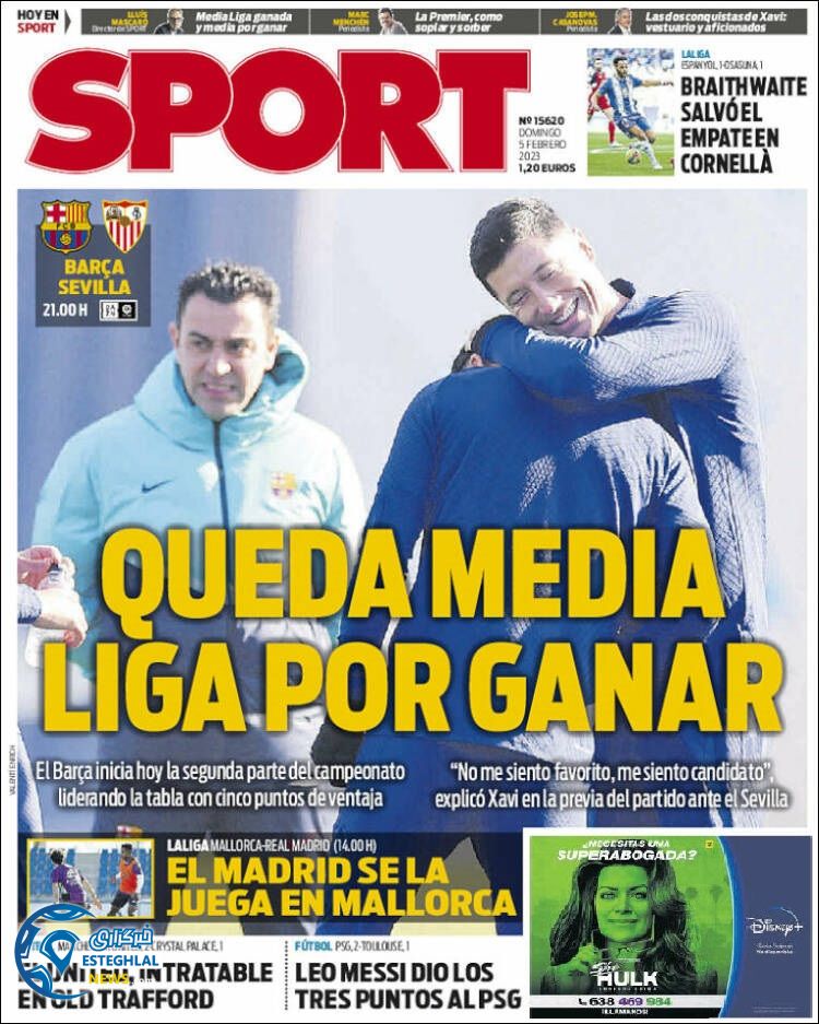 روزنامه ورزشی اسپورت یکشنبه 16 بهمن 1401 