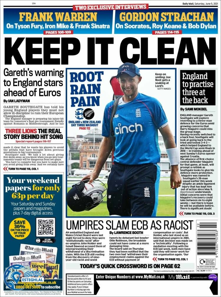 روزنامه ورزشی مایل اسپورت شنبه 15 خرداد 1400