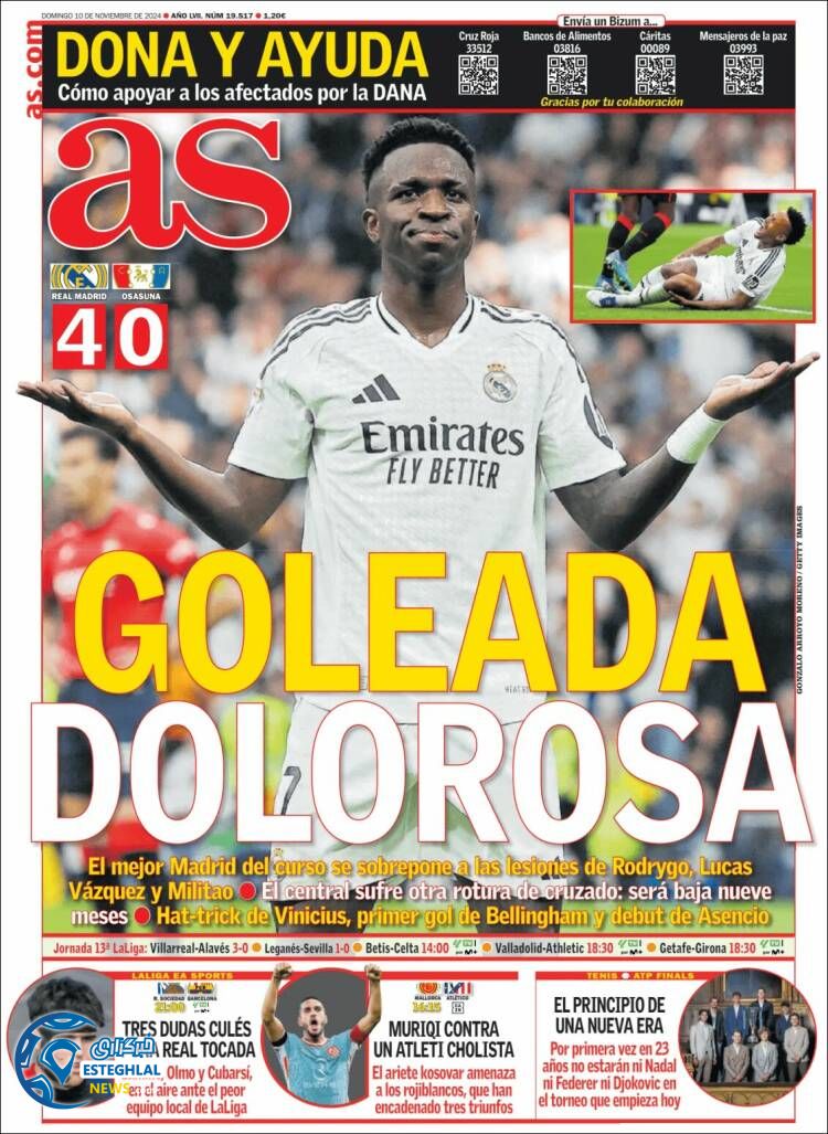 روزنامه ورزشی آ اس یکشنبه 20 آبان 1403 