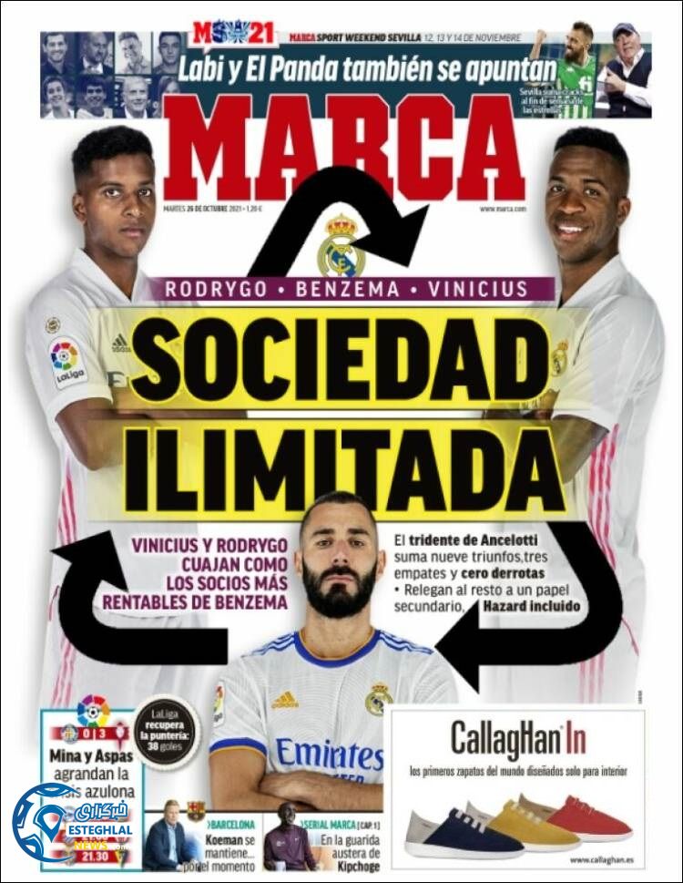 روزنامه ورزشی مارکا سه شنبه 4 آبان 1400