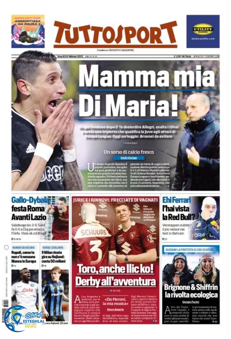 روزنامه ورزشی توتو اسپورت جمعه 5 اسفند 1401 