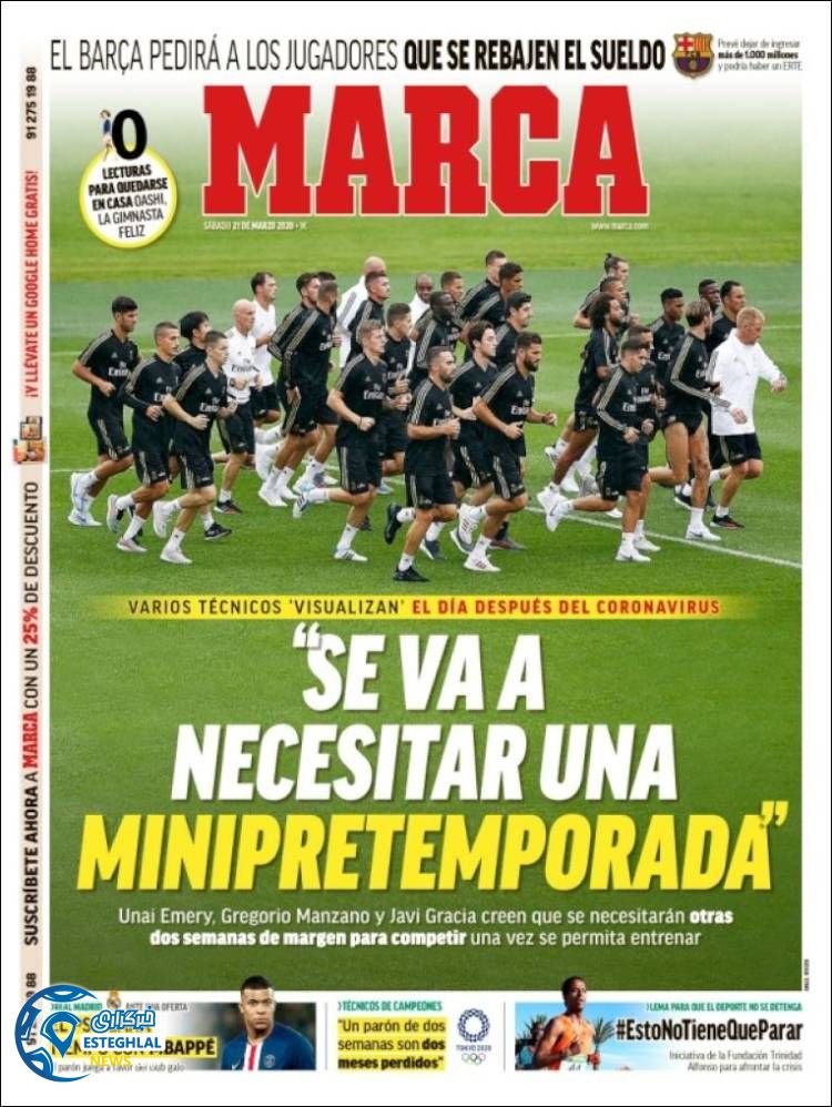 روزنامه ورزشی مارکا شنبه 2 فروردین 1399