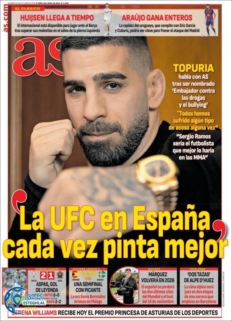  روزنامه  ورزشی آ اس  جمعه 2 آبان 1404 