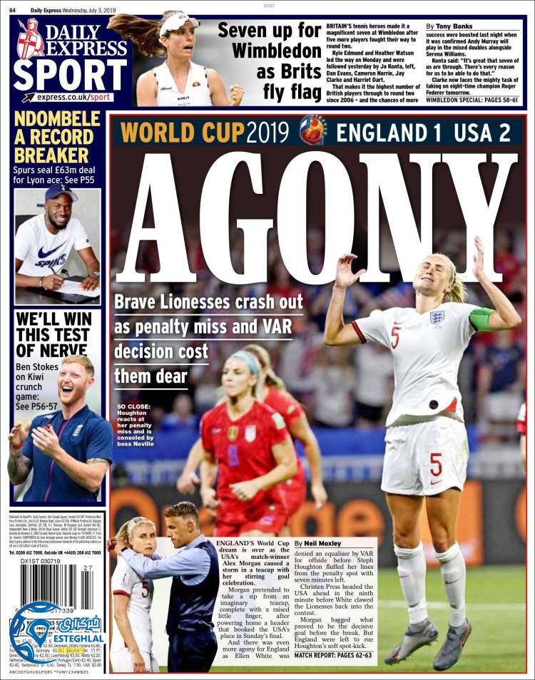 روزنامه ورزشی اکسپرس اسپورت چهارشنبه 12 تیر 1398