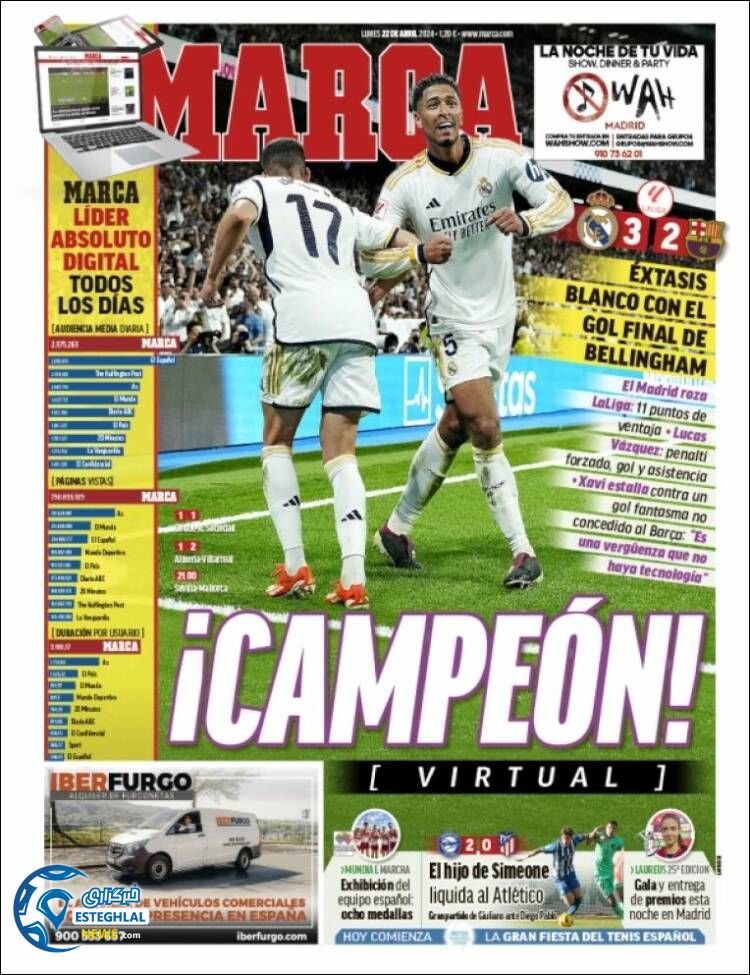 روزنامه ورزشی مارکا دوشنبه 3 اردیبهشت 1403 