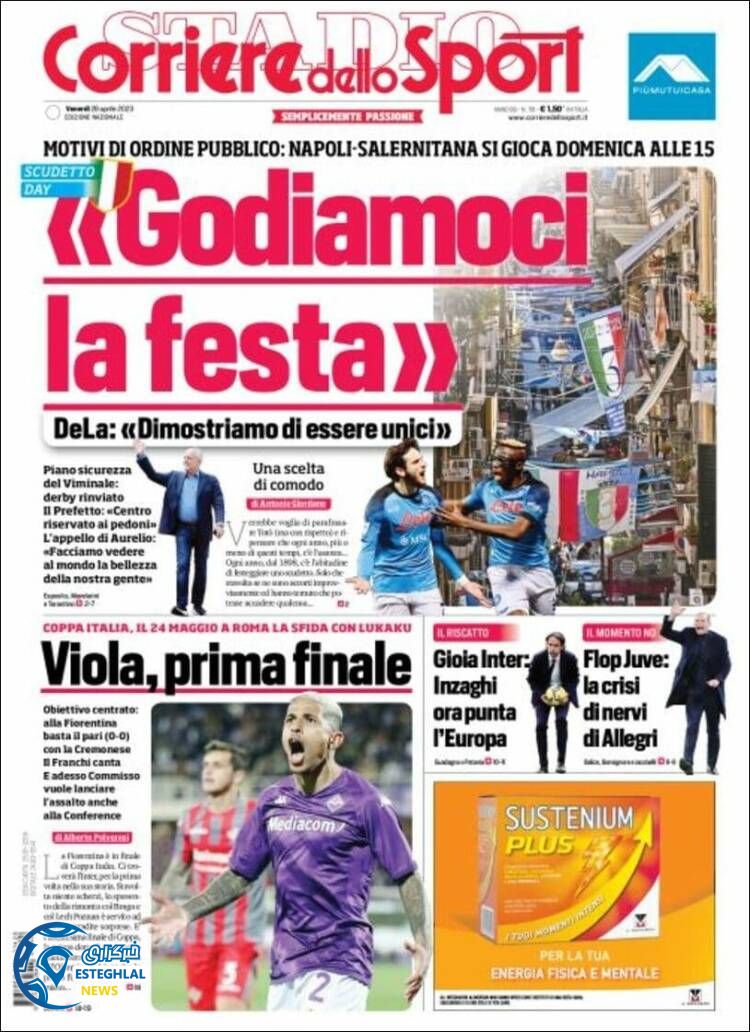 روزنامه ورزشی کوریره دلو اسپورت جمعه 8 اردیبهشت 1402 