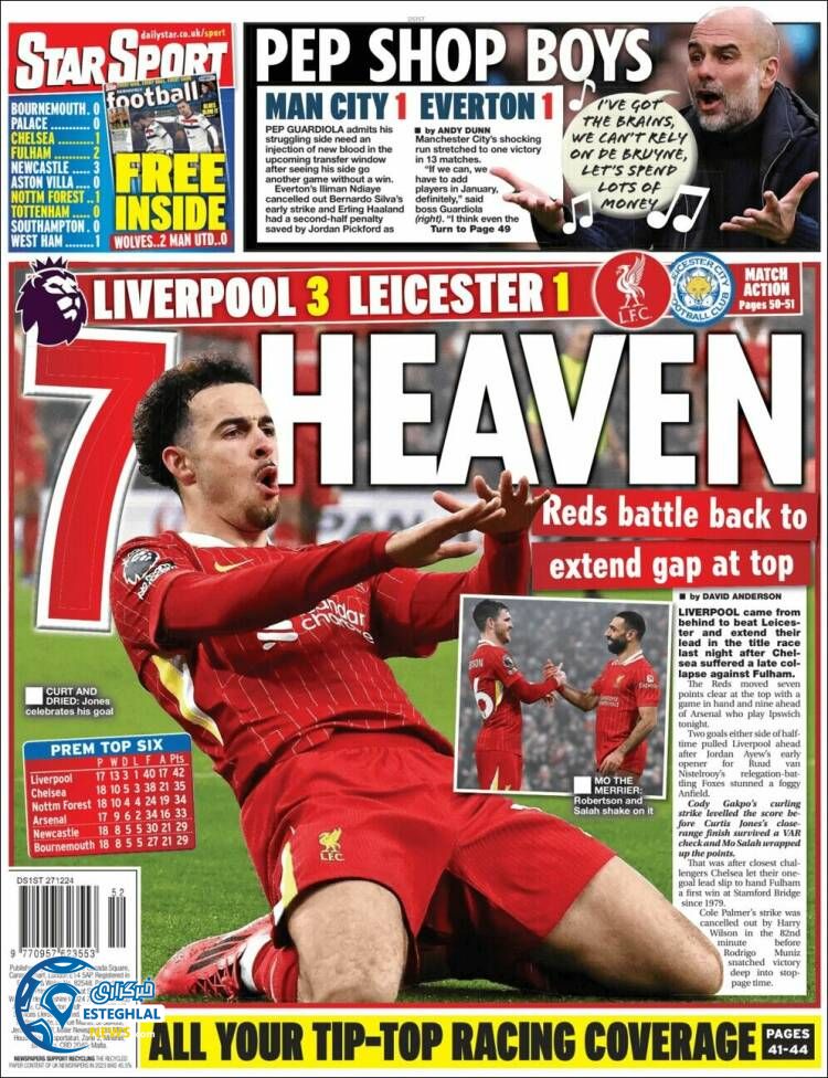 روزنامه ورزشی استار  اسپورت جمعه 7 دی 1403