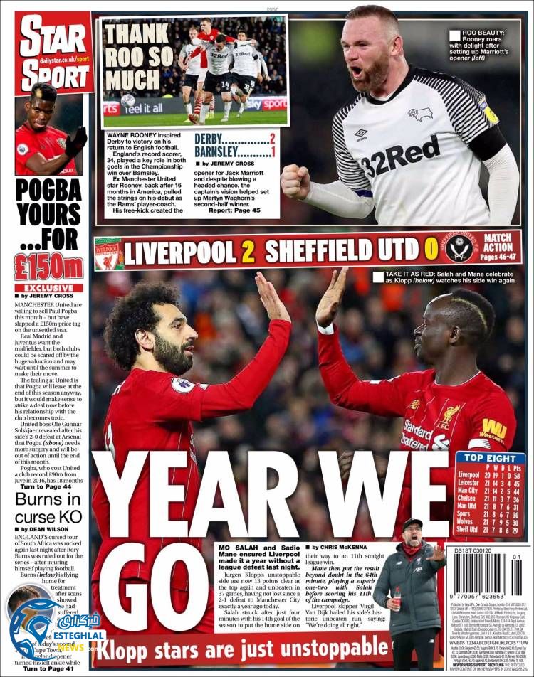 روزنامه ورزشی استار اسپورت جمعه 13 دی 1398