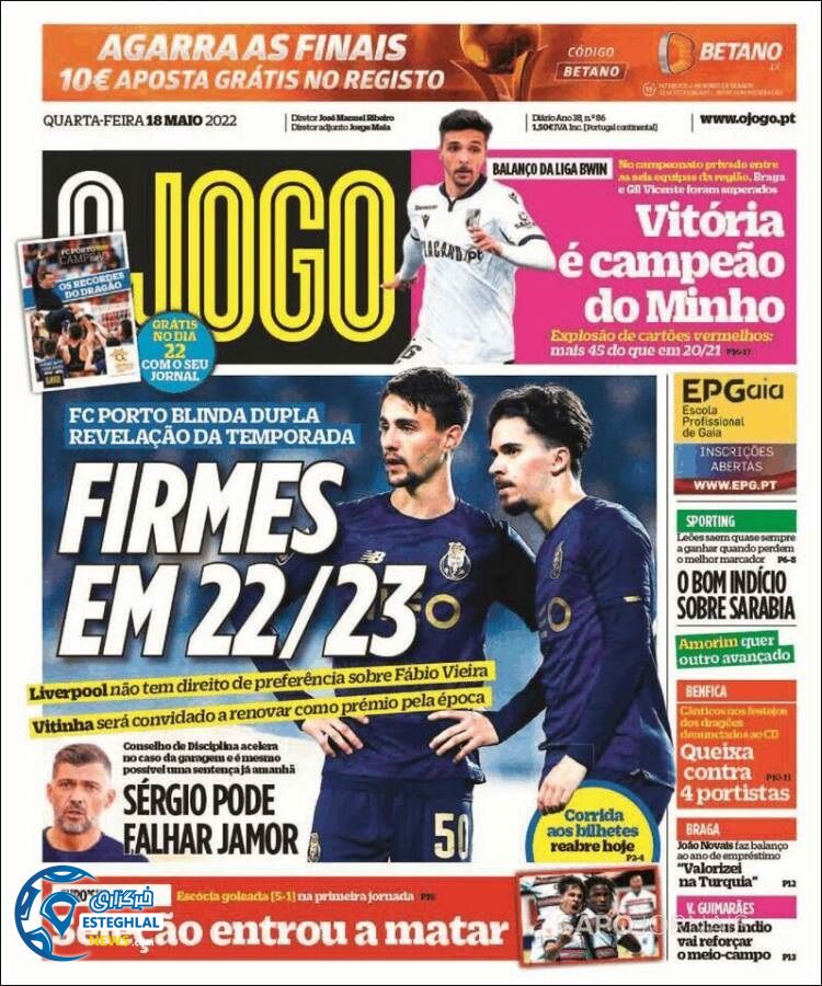 روزنامه ورزشی اوجوگو چهارشنبه 28 اردیبهشت 1401