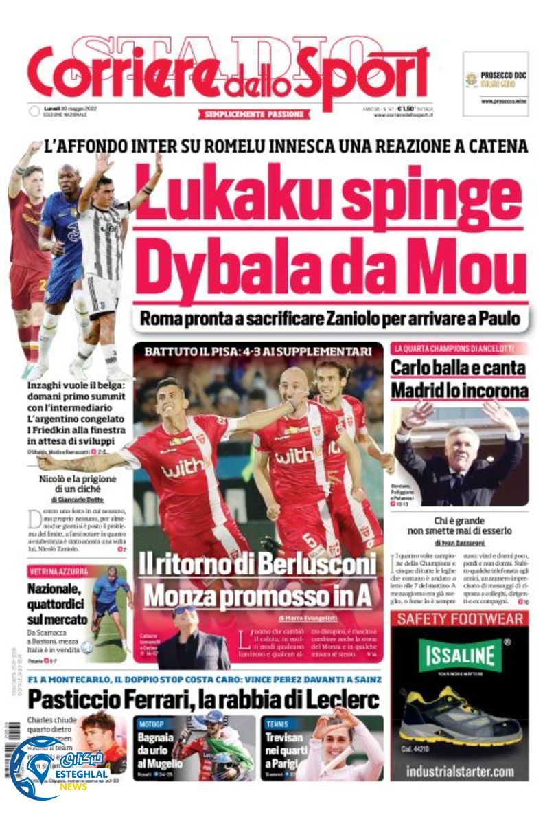 روزنامه ورزشی کوریره دلو اسپورت دوشنبه 9 خرداد 1401