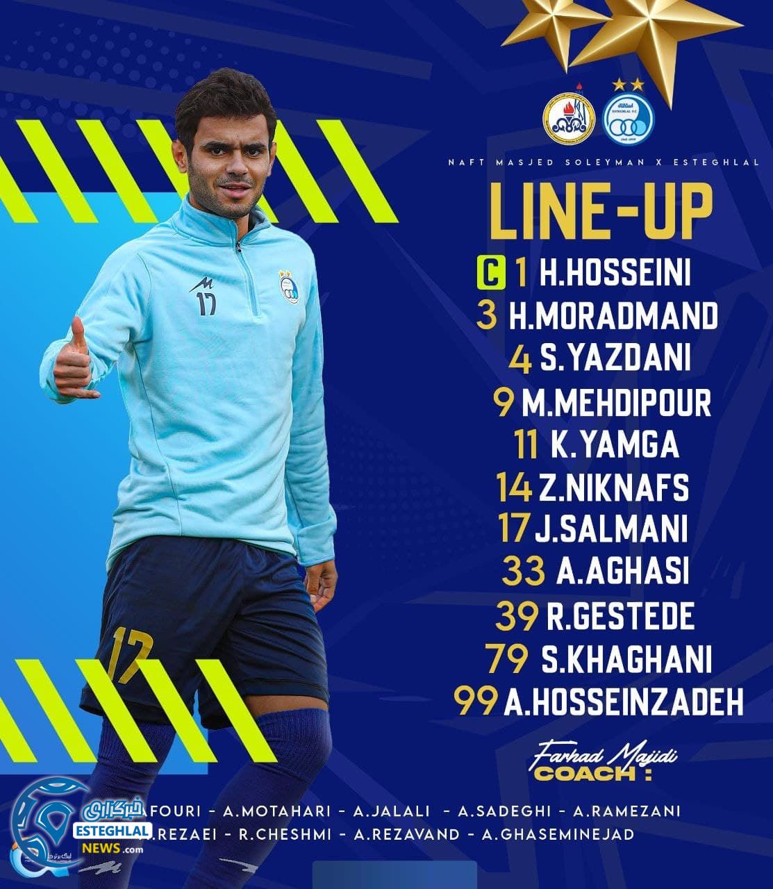 ترکیب استقلال مقابل نفت مسجدسلیمان