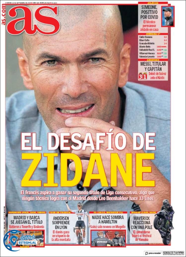 روزنامه ورزشی آاس یکشنبه 23 شهریور 1399