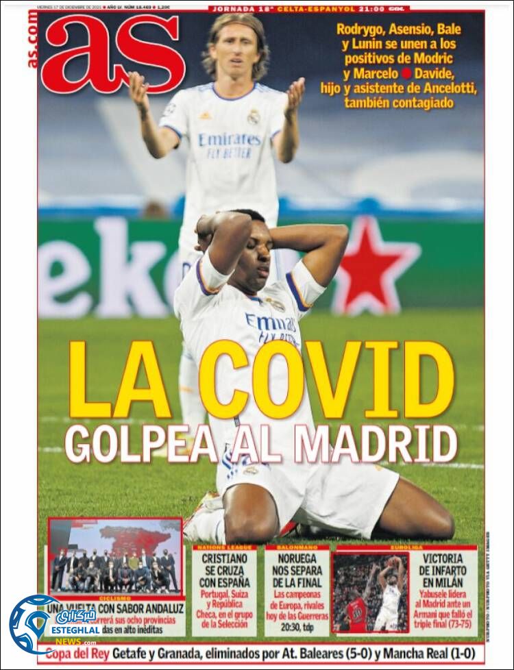 روزنامه ورزشی آ اس جمعه 26 آذر 1400