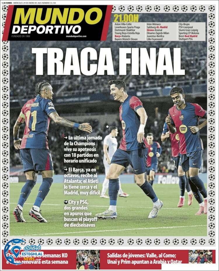 روزنامه  ورزشی موندو دپورتیوو چهارشنبه 10 بهمن 1403  