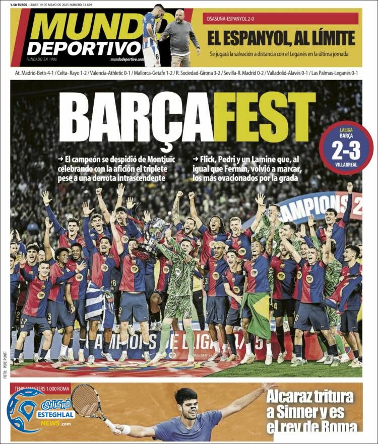 روزنامه ورزشی موندو دپورتیوو دوشنبه 29 اردیبهشت 1404  