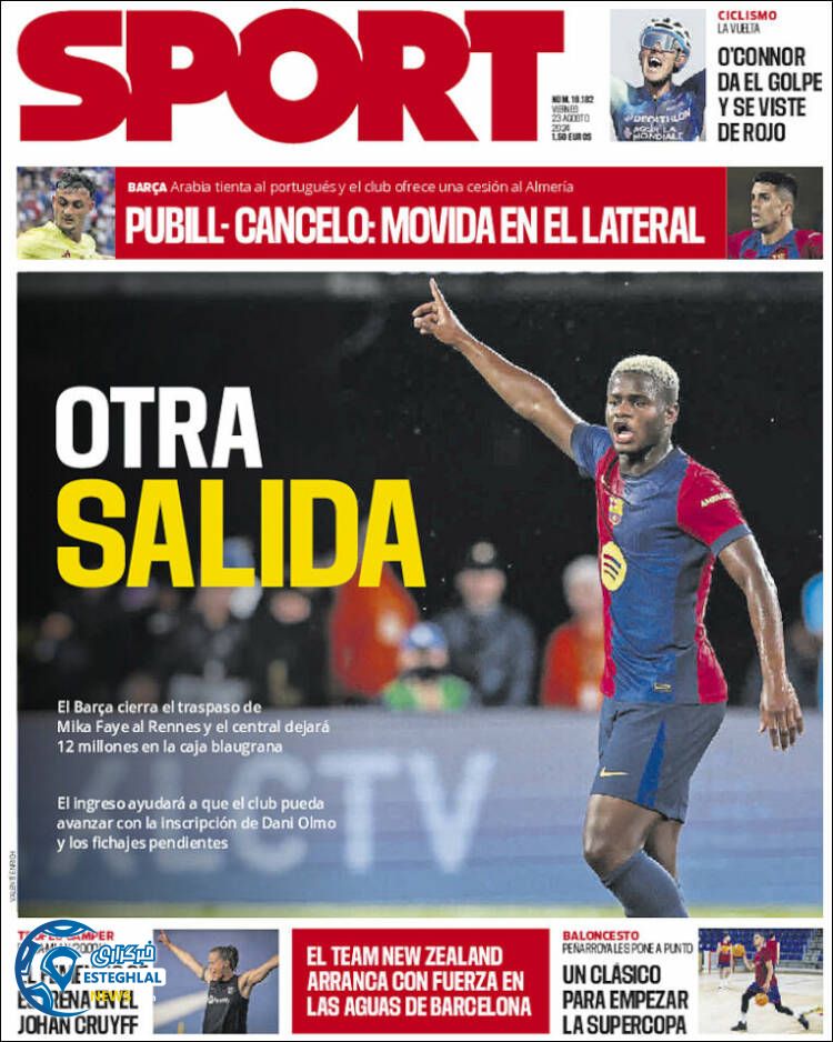 روزنامه ورزشی اسپورت جمعه 2 شهریور 1403 